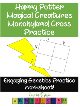 Magical Creatures Monohybrid Cross Practice- Harry Potter Punnett Squares