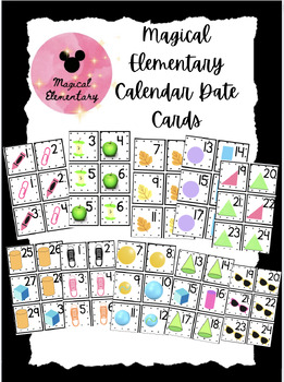 Preview of Magical Elementary Disney Classroom Calendar Cards