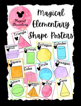 Preview of Magical Elementary Disney Classroom Shape Posters