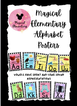 Preview of Magical Elementary Disney Classroom Alphabet Posters