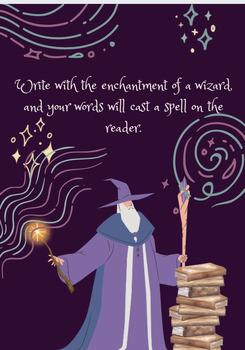 Preview of Magical Manuscripts: Enchanting Writing/Reading Digital Poster for Kids