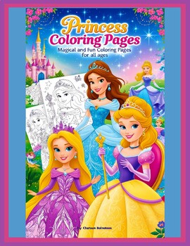 Preview of Magical Princess Coloring Pages: Printable Sheets for Creative Fun!