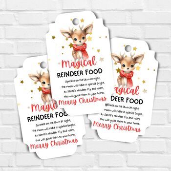 Magical Reindeer Food Tags, Reindeer Food, Printable Magic Reindeer 