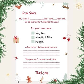 Preview of Magical Santa Letter Template - Christmas Activity