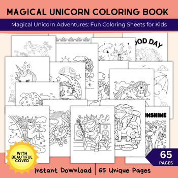 Preview of Magical Unicorn Coloring Book for Kids