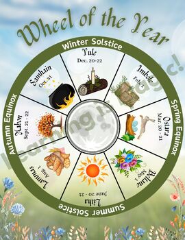 Preview of Wheel of the Year - FREEBIE pagan magical calendar