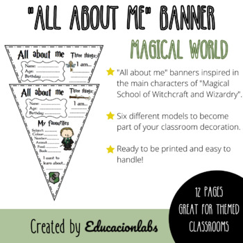 Preview of Magical World of Witchcraft and Wizardry "All about me" Pennants in English