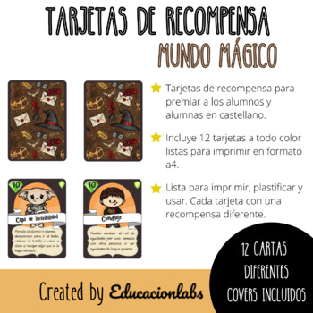 Preview of Magical World of Witchcraft and Wizardry Punch Cards in Spanish