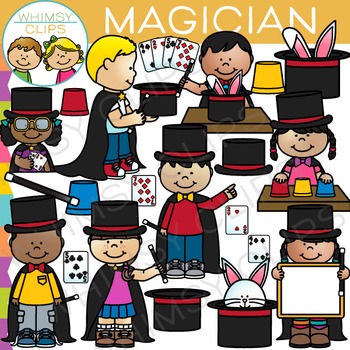 Preview of Magic Show Magician Kids Clip Art