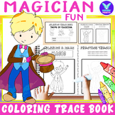 Magician Kids Coloring Tracing Writing Activities Packet M