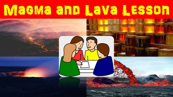 Preview of Magma and Lava No Prep Lesson with Power Point, Worksheet, and Word Search