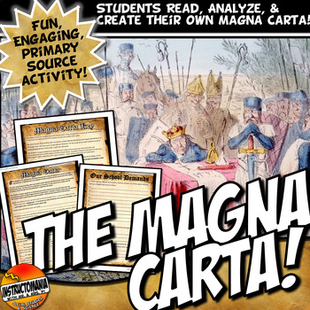 Preview of Magna Carta Primary Source Reading, Analysis Worksheet, and Fun Activity