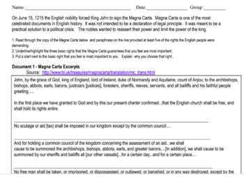 Preview of Magna Carta Open Response