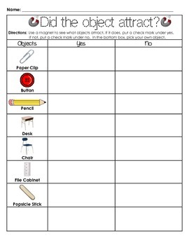 Magnet Activity and Assessment by K Stanley | Teachers Pay Teachers