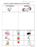 Magnets--Attract or Repel? Sorting Worksheet