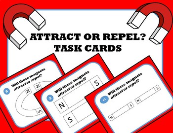 Preview of Attract or Repel Magnets Task Cards