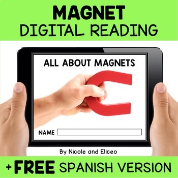 Preview of Digital Magnet Reading Comprehension for Google Slides + FREE Spanish