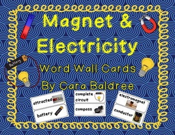 Preview of Magnet & Electricity Word Wall Vocabulary Cards