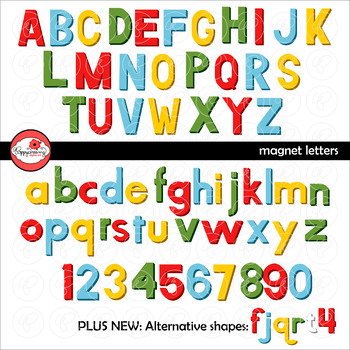 Magnet (Look-Alike) Letters Alphabet and Number CLIPART by Poppydreamz