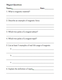 Magnet Worksheets | Teachers Pay Teachers