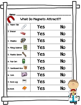 magnetic attraction worksheet