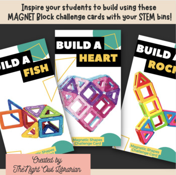 Preview of Magnetic Blocks STEM BIN Challenge Cards for Maker Space