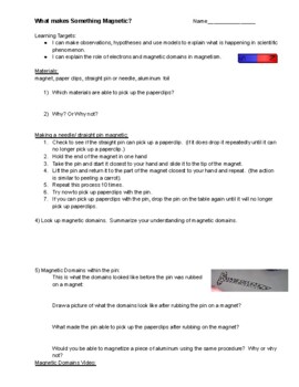 Preview of Magnetic Domain Lab Activity and Video Guided Notes  - Inquiry