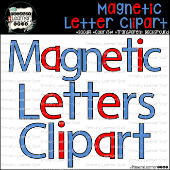 Preview of Magnetic Letters Clipart-Red Vowels, Blue Consonants & Blacklines 142 characters