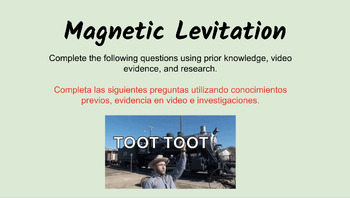 Preview of Magnetic Levitation Trains Google Slides Research Assignment- NO PREP
