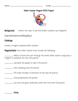 Magnetic Roller Coaster Design Brief by Learn and Love Computer