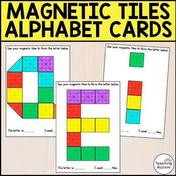 Preview of Magnetic Tile Alphabet Cards Uppercase and Lowercase