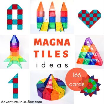 Preview of Magnetic Tiles Idea Cards: Basic Building Bundle