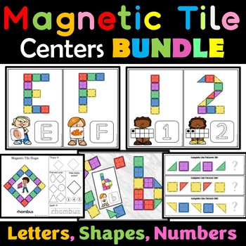 Preview of Magnetic Tiles Letters, Numbers, Shapes, Patterns Bundle