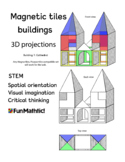 Magnetic tiles buildings plans. STEM hands-on activity. Sp