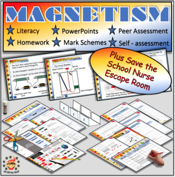 Preview of Magnetism - Fully Resourced Lesson Plus Save the School Nurse Escape Room
