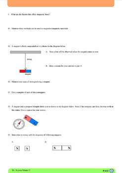 Magnetism Worksheet by Science Master | Teachers Pay Teachers