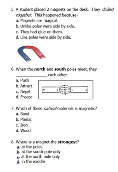 Magnetism Quiz by BeachTeach757 | Teachers Pay Teachers