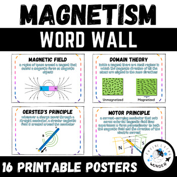 Preview of Magnetism Word Wall - Vocabulary Cards