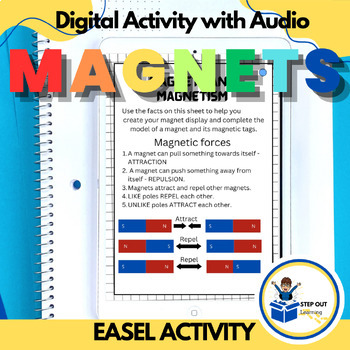 Preview of Magnetism / magnet worksheet/ revision craft 3rd grade science: digital + pdf