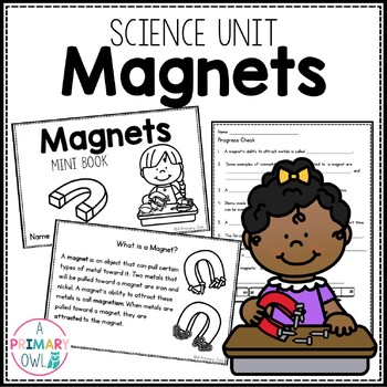 Preview of Magnets Science Unit Mini Book Printables Magnet Stations