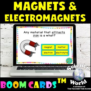 Preview of Magnets Boom Cards | Physical Science | Repel, Attract, Electricity
