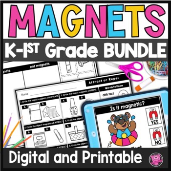 Preview of Magnets, Forces of Motions, Simple  Machines, Push or Pull 1st Grade Bundle