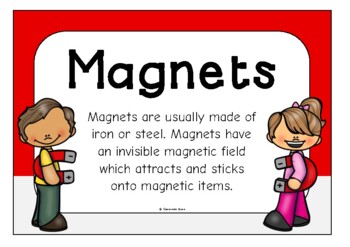Preview of Magnets Information Poster Set/Anchor Charts | Science Centers