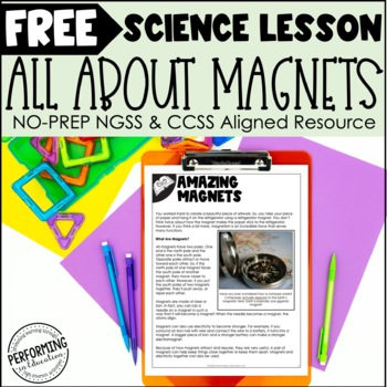 Preview of Magnets Lesson | Magnets Text and Questions | NGSS 3-PS3-2 | 3rd Grade Science