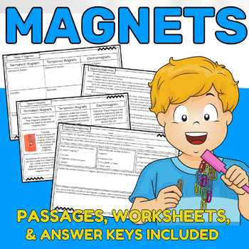 Magnets Magnetism Activities: Informational Reading Passages & Worksheets