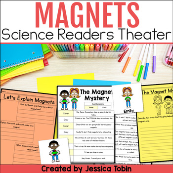Preview of Magnets Readers Theater - Magnetic Forces Comprehension Worksheets Unit