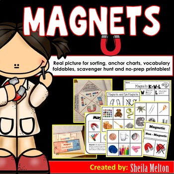 Preview of Magnets Real Pictures for Sorting, Printables and Science Center Activities