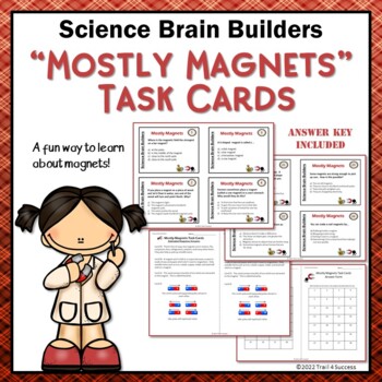 Preview of Magnets Science Task Cards Printable Worksheets With Answer Key