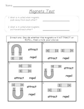 magnets first grade worksheet