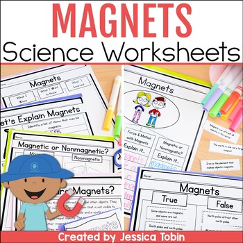 Preview of Magnets Unit and Magnetism Activities Worksheets and Reading Passages, Magnetic